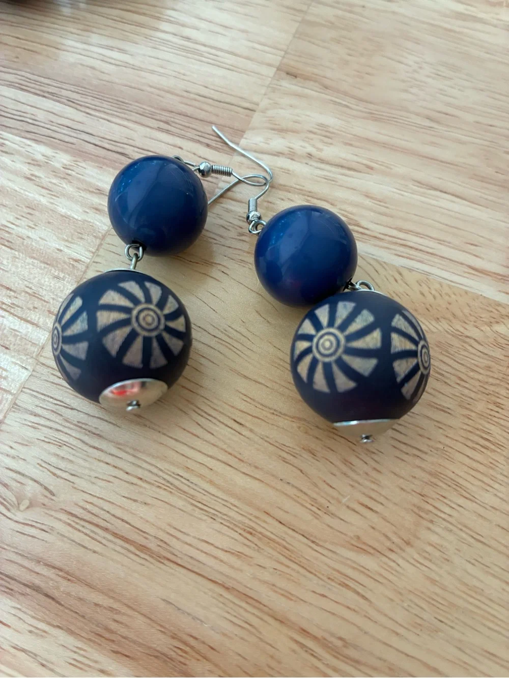 Blue Beaded Multi-Strand Necklace with two bracelets & Matching Earrings Set